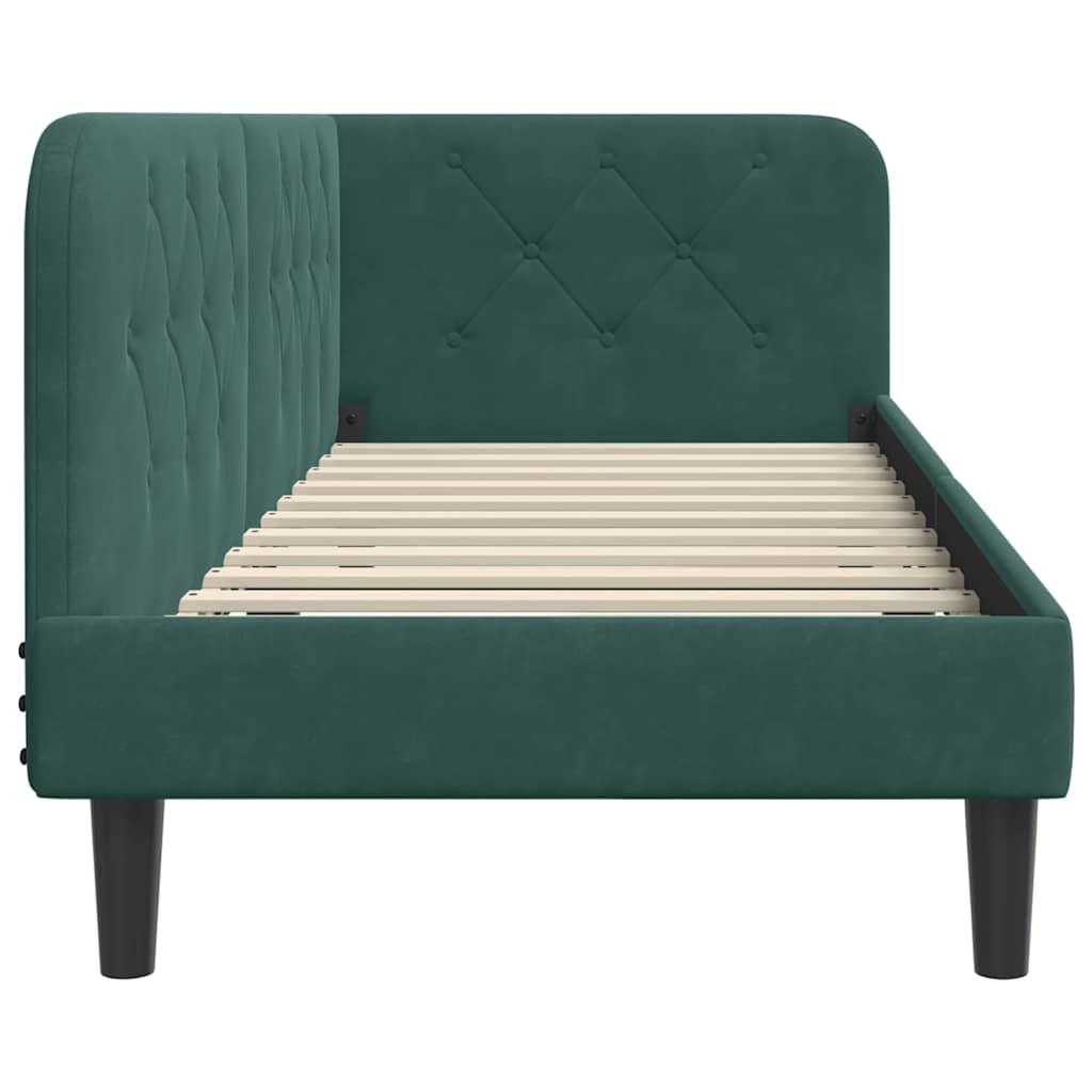 Cadre de lit d'angle Vert foncé 80 x 200 cm Velours - XIOS