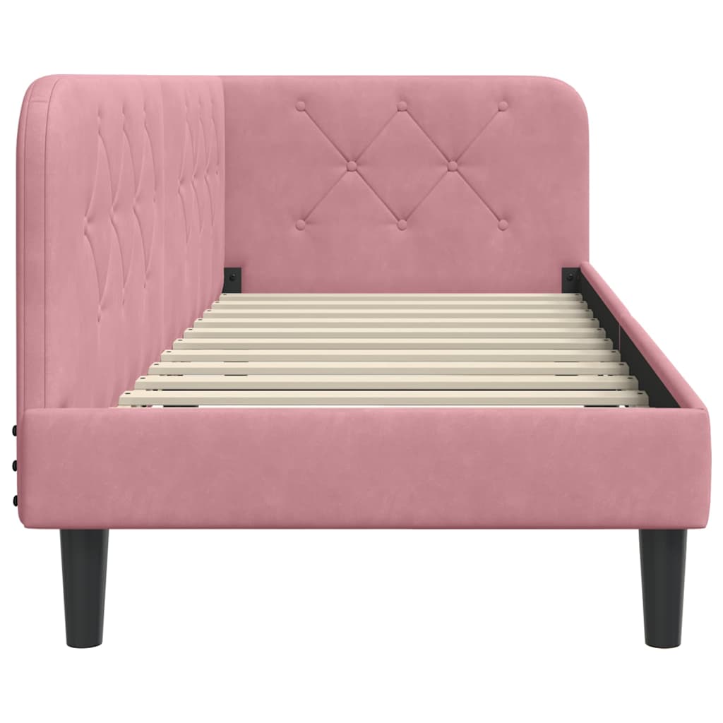 Cadre de lit d'angle Rose 80 x 200 cm Velours - XIOS