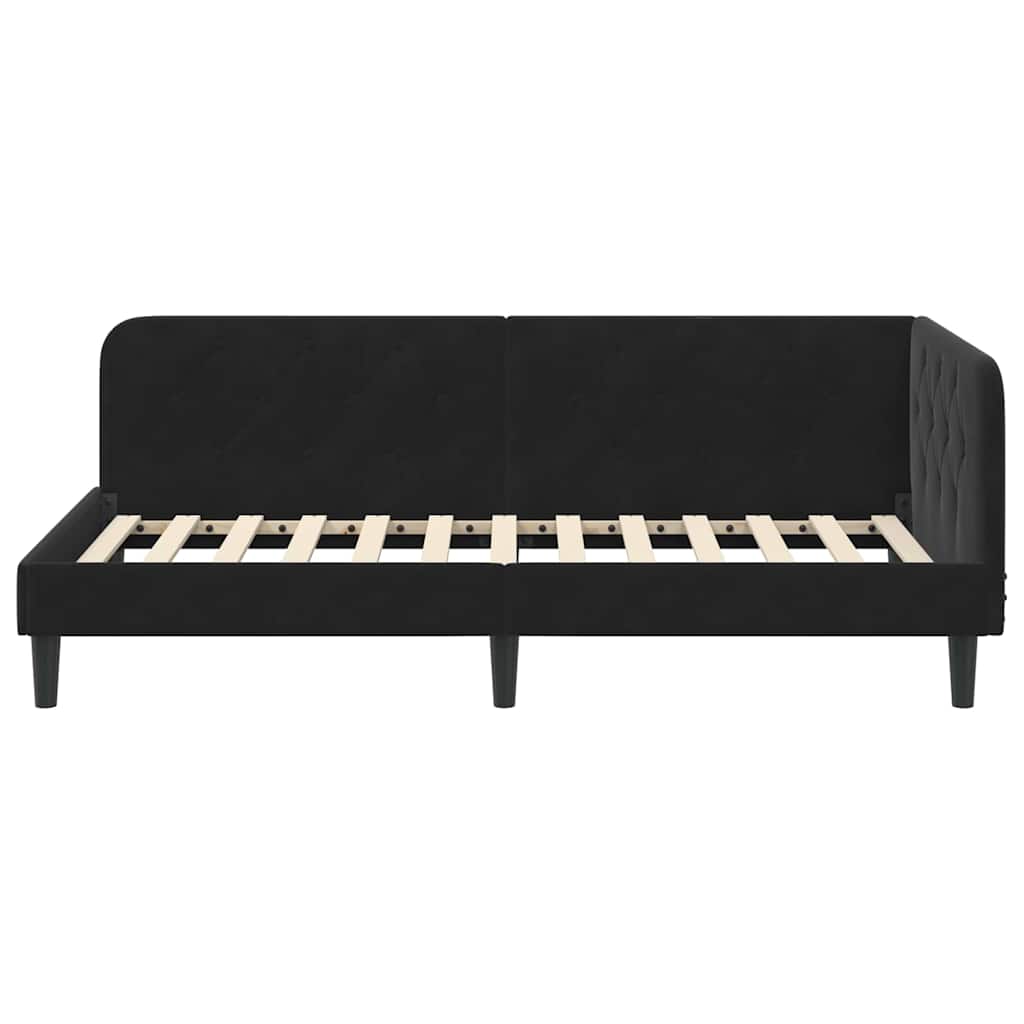 Cadre de lit d'angle Noir 100 x 200 cm Velours - XIOS