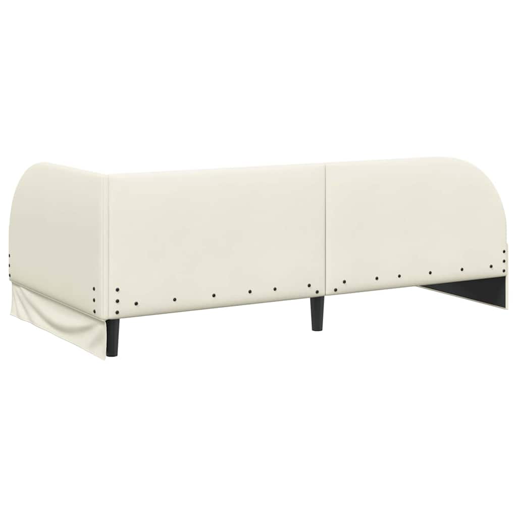 Cadre de lit d'angle Crème 100 cm x 200 cm Velours - XIOS