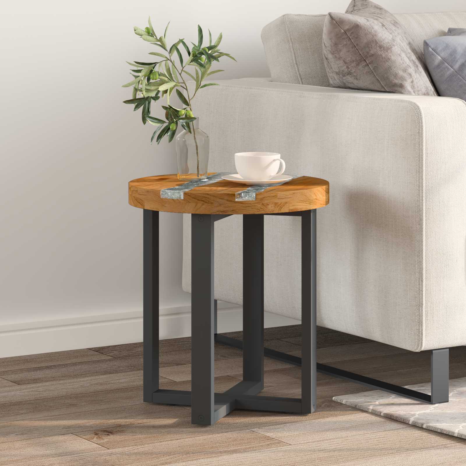 Table basse Marron 40 x 40 x 45 cm Bois de teck massif - XIOS