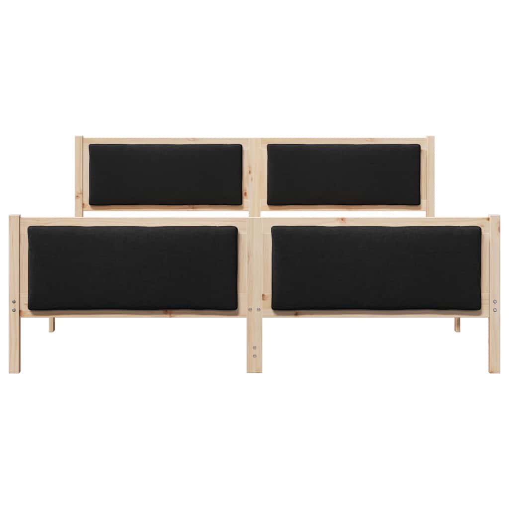 Cadre de lit avec tête de lit Noir 200 x 200 cm tissu - XIOS