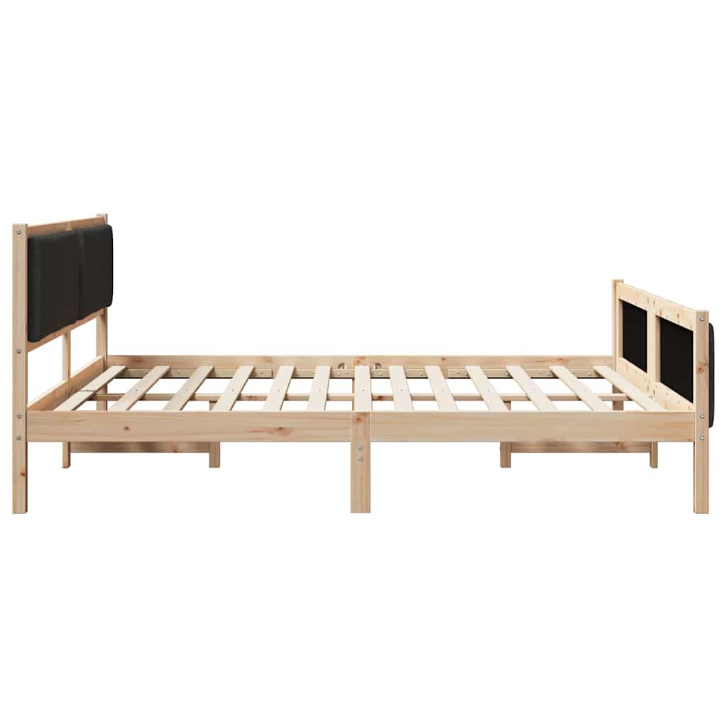 Cadre de lit avec tête de lit Noir 200 x 200 cm tissu - XIOS