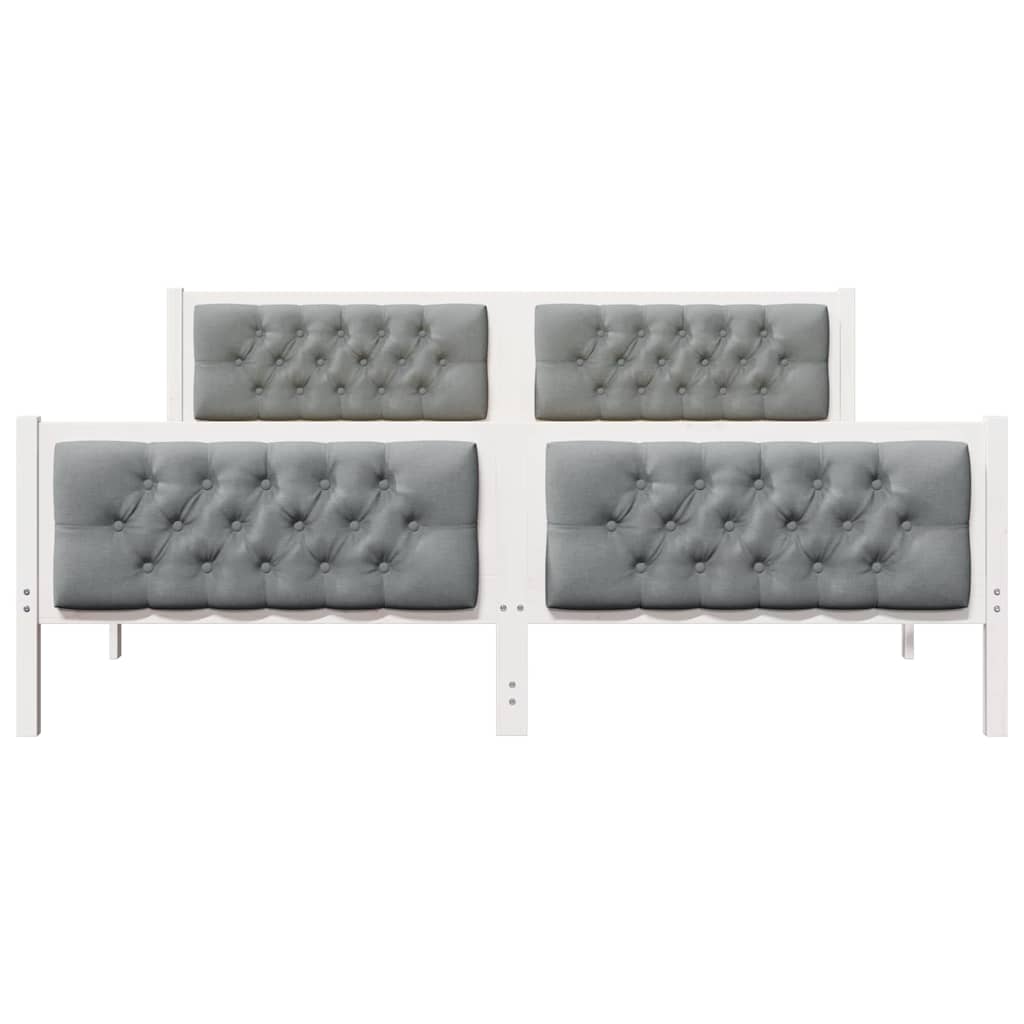 Cadre de lit avec tête de lit Gris clair 180 x 200 cm tissu - XIOS