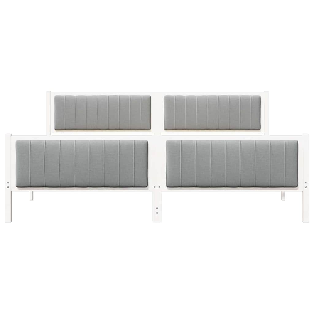 Cadre de lit avec tête de lit Blanc et gris clair 200 x 200 cm - XIOS