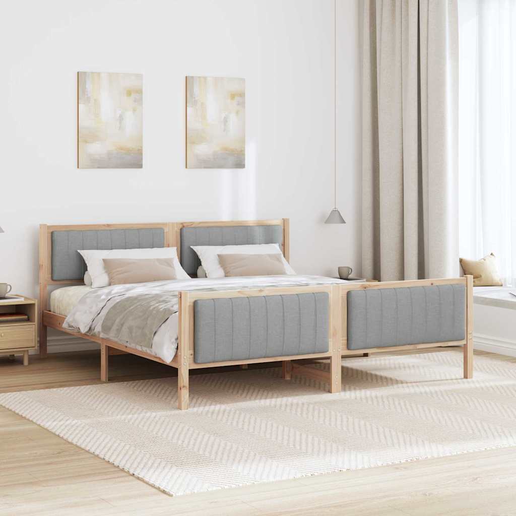 Cadre de lit avec tête de lit Marron et gris clair 180 x 200 cm - XIOS