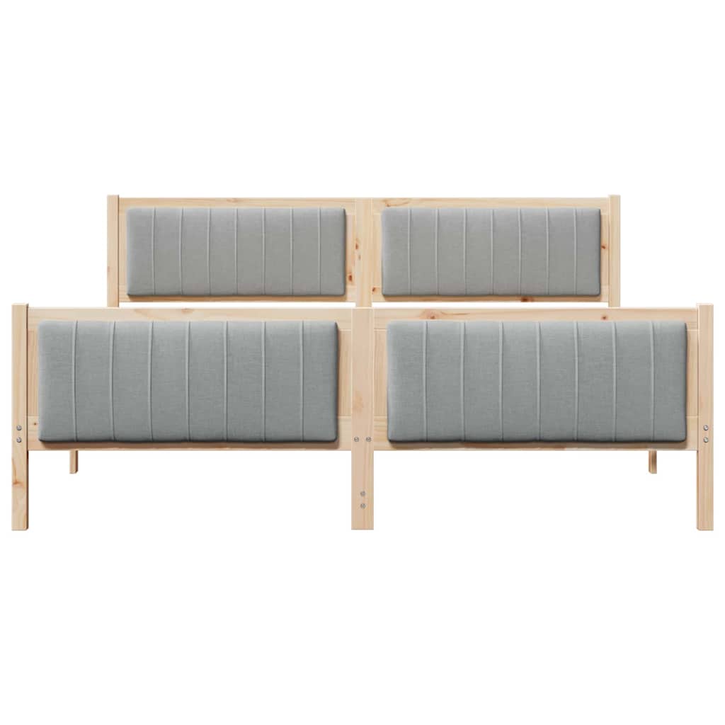 Cadre de lit avec tête de lit Marron et gris clair 180 x 200 cm - XIOS