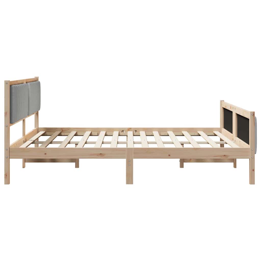 Cadre de lit avec tête de lit Marron et gris clair 180 x 200 cm - XIOS