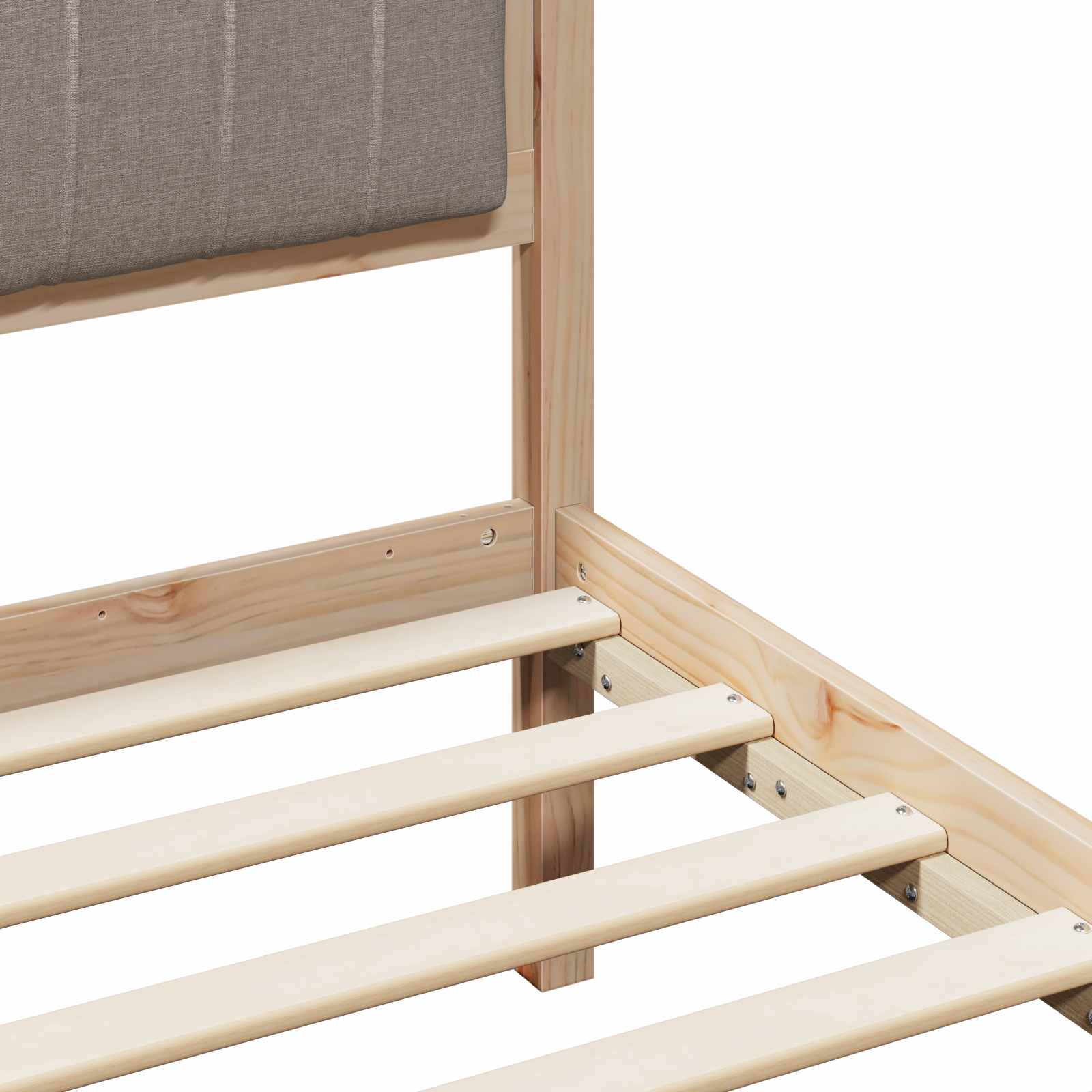 Cadre de lit Marron et taupe 160 x 200 cm Bois massif en pin - XIOS