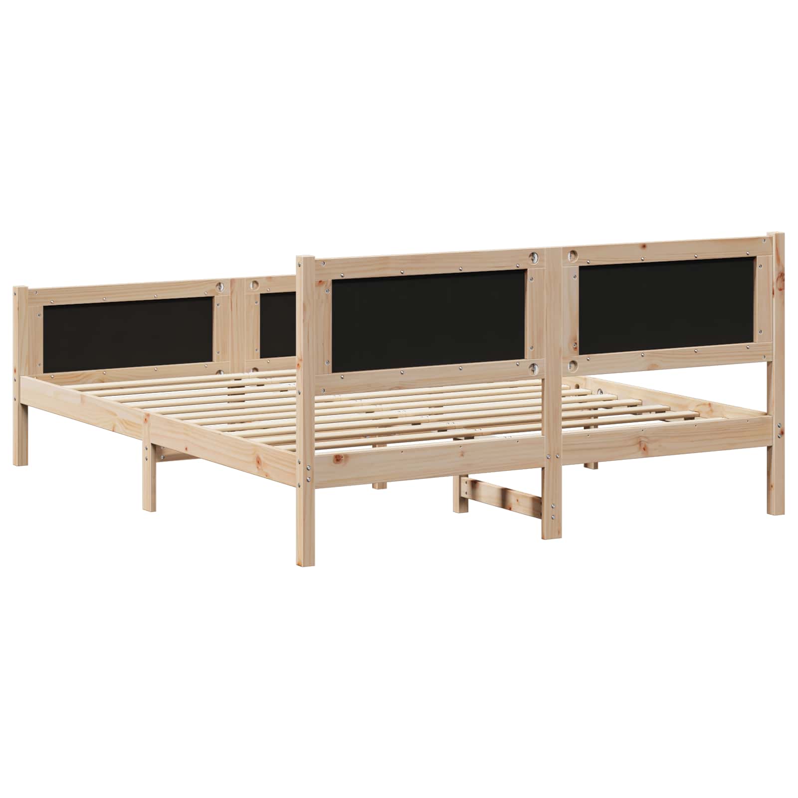 Cadre de lit Marron et taupe 160 x 200 cm Bois massif en pin - XIOS
