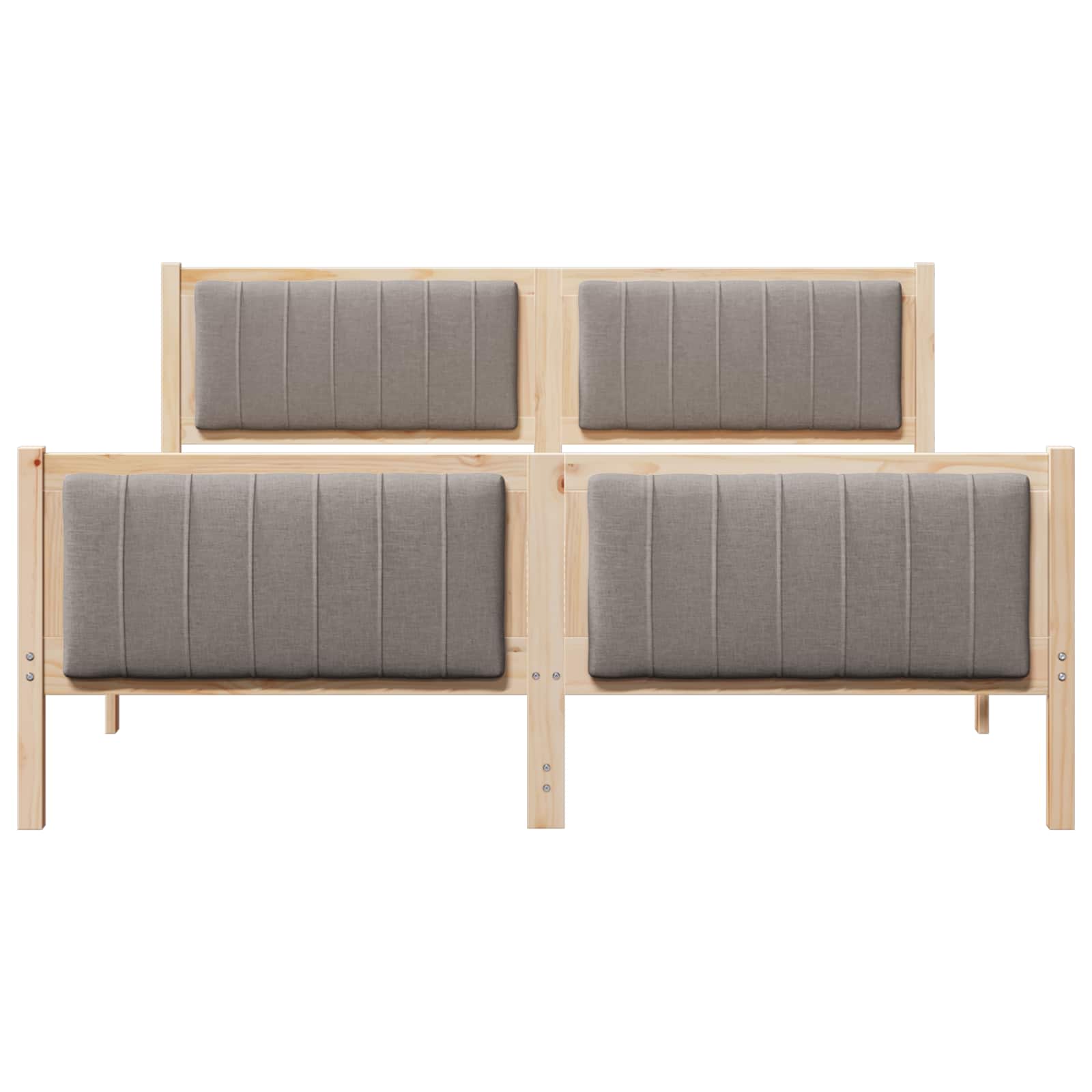Cadre de lit Marron et taupe 160 x 200 cm Bois massif en pin - XIOS