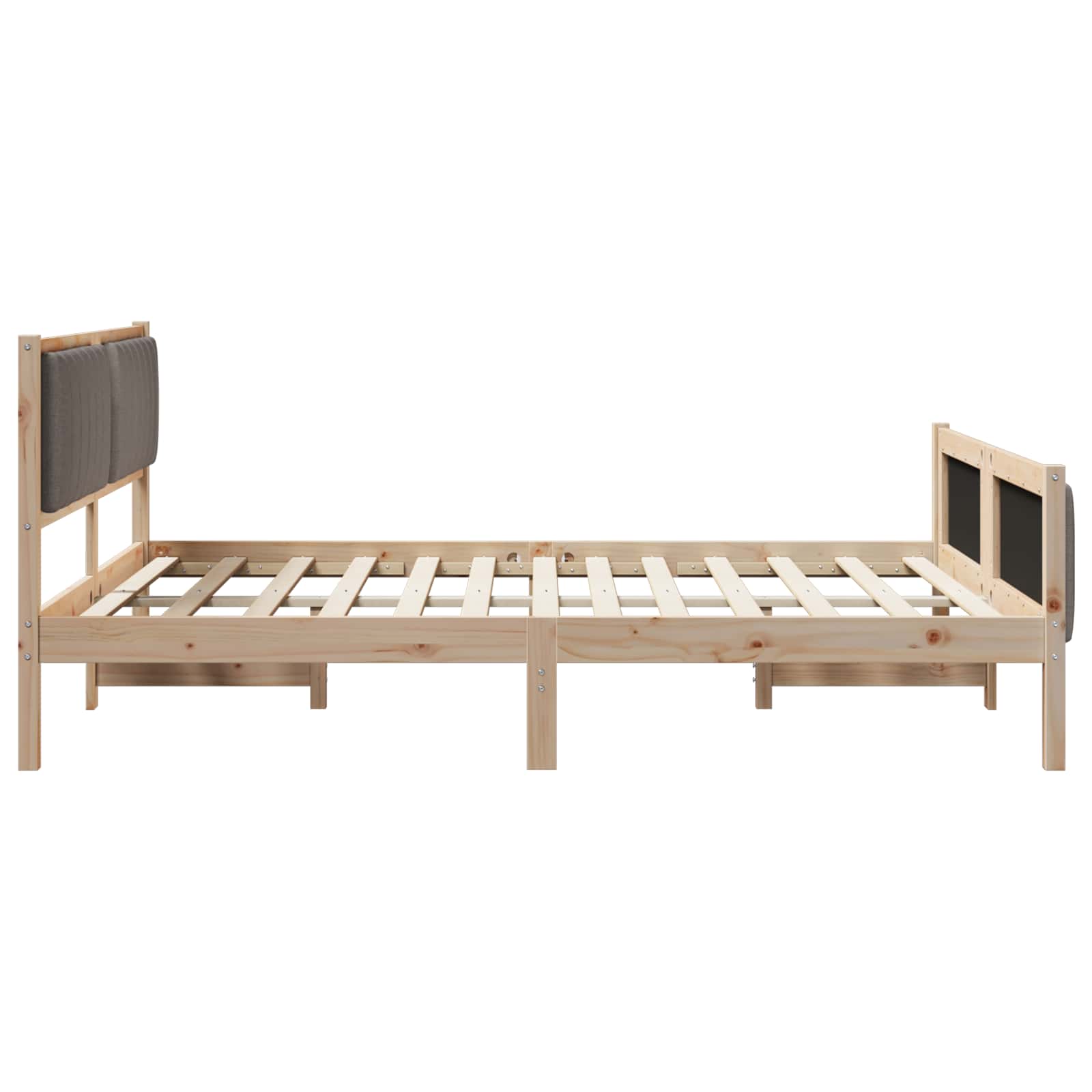 Cadre de lit Marron et taupe 160 x 200 cm Bois massif en pin - XIOS