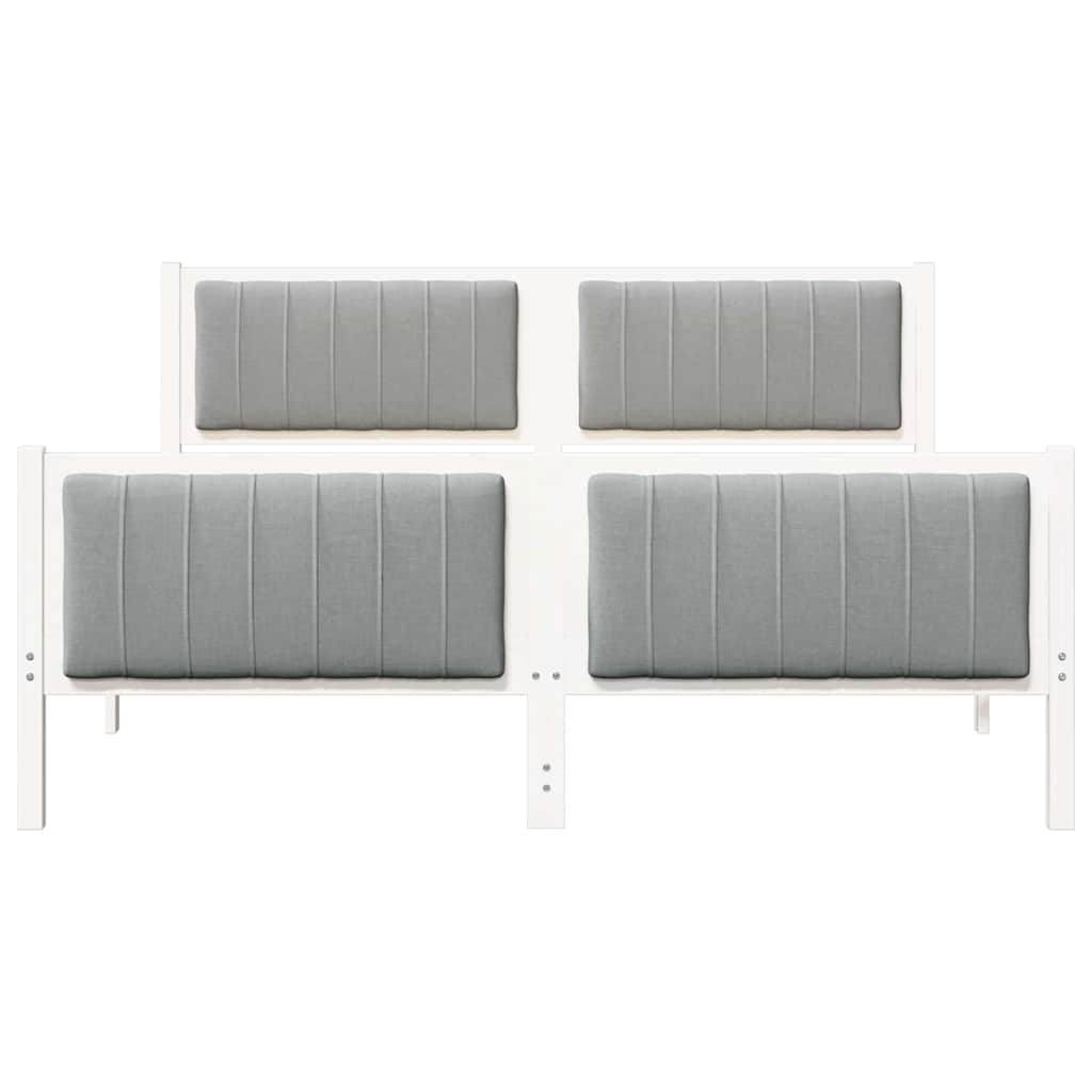 Cadre de lit avec tête de lit Blanc et gris clair 150 x 200 cm - XIOS