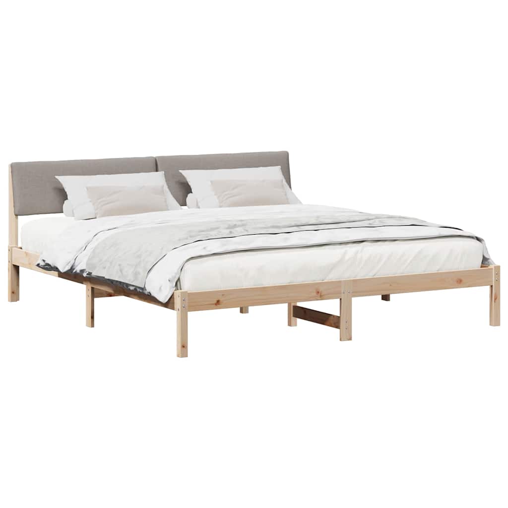 Cadre de lit Marron et taupe 200 x 200 cm Bois massif en pin - XIOS