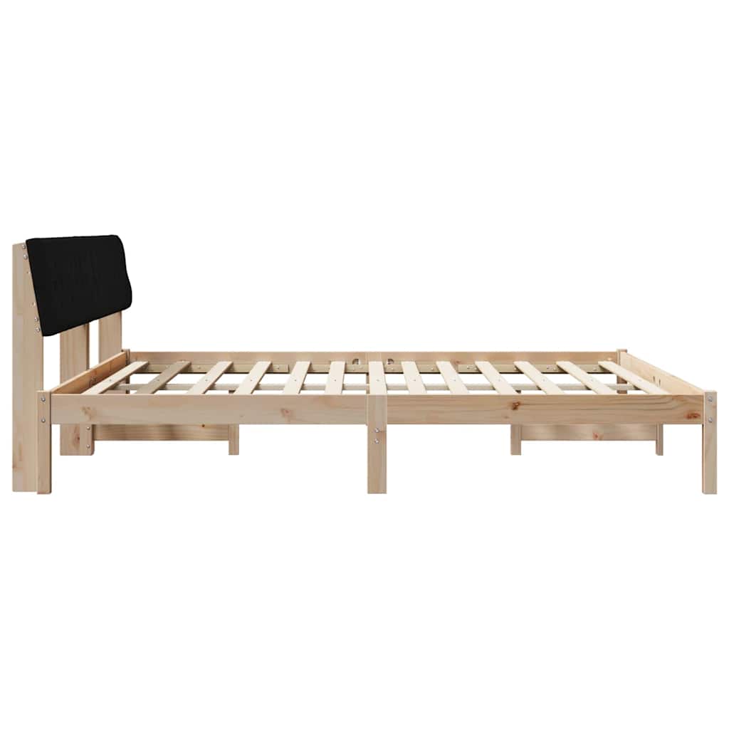 Cadre de lit Marron et noir 200 x 200 cm Bois massif en pin - XIOS