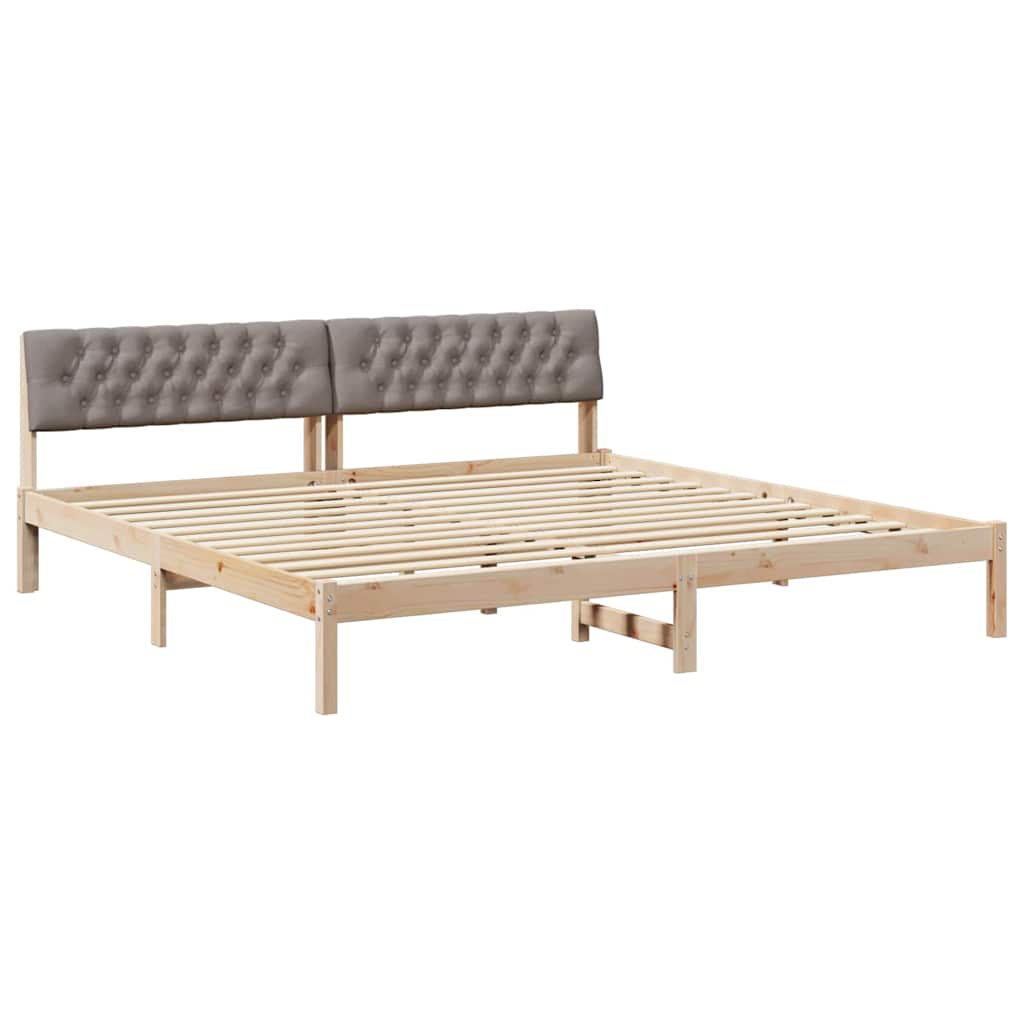 Cadre de lit Marron et taupe 200 x 200 cm Bois massif en pin - XIOS