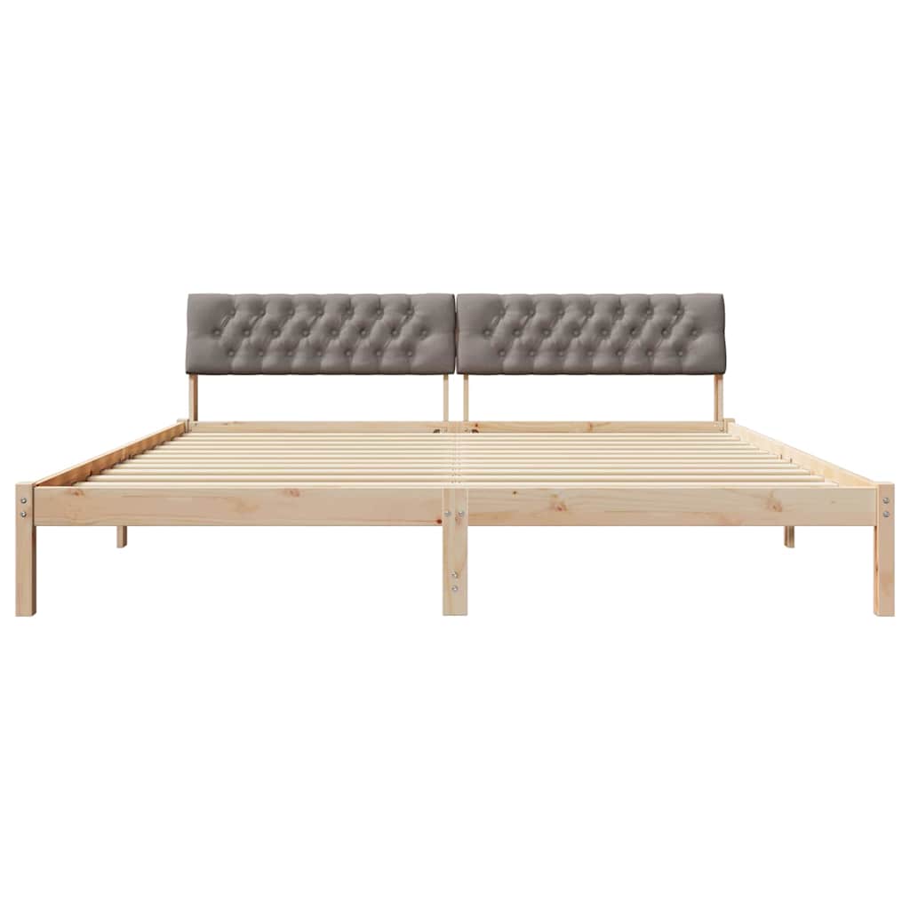 Cadre de lit Marron et taupe 200 x 200 cm Bois massif en pin - XIOS