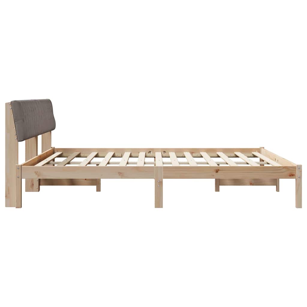 Cadre de lit Marron et taupe 200 x 200 cm Bois massif en pin - XIOS