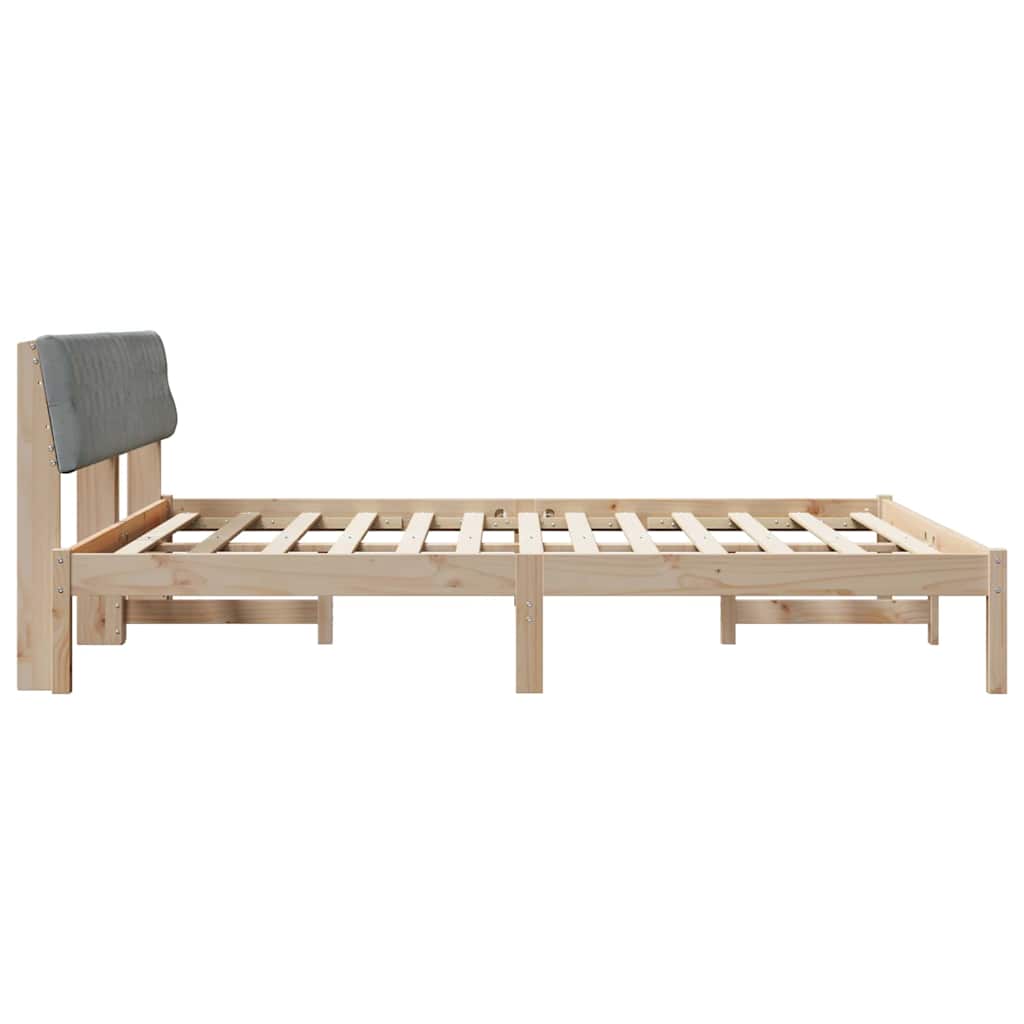 Cadre de lit avec tête de lit Marron et gris clair 180 x 200 cm - XIOS