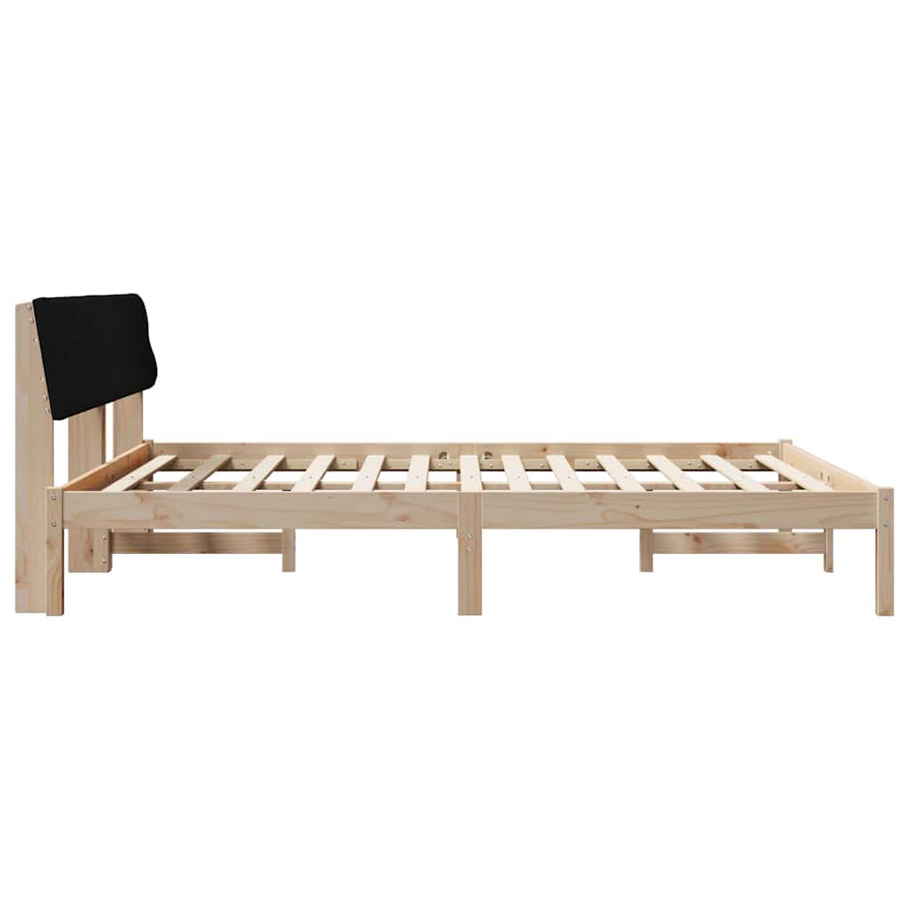 Cadre de lit Marron et noir 180 x 200 cm Bois massif en pin - XIOS
