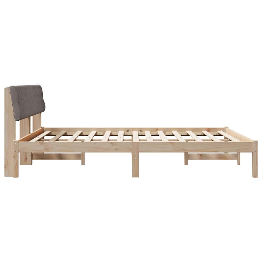 Cadre de lit Marron et taupe 180 x 200 cm Bois massif en pin - XIOS