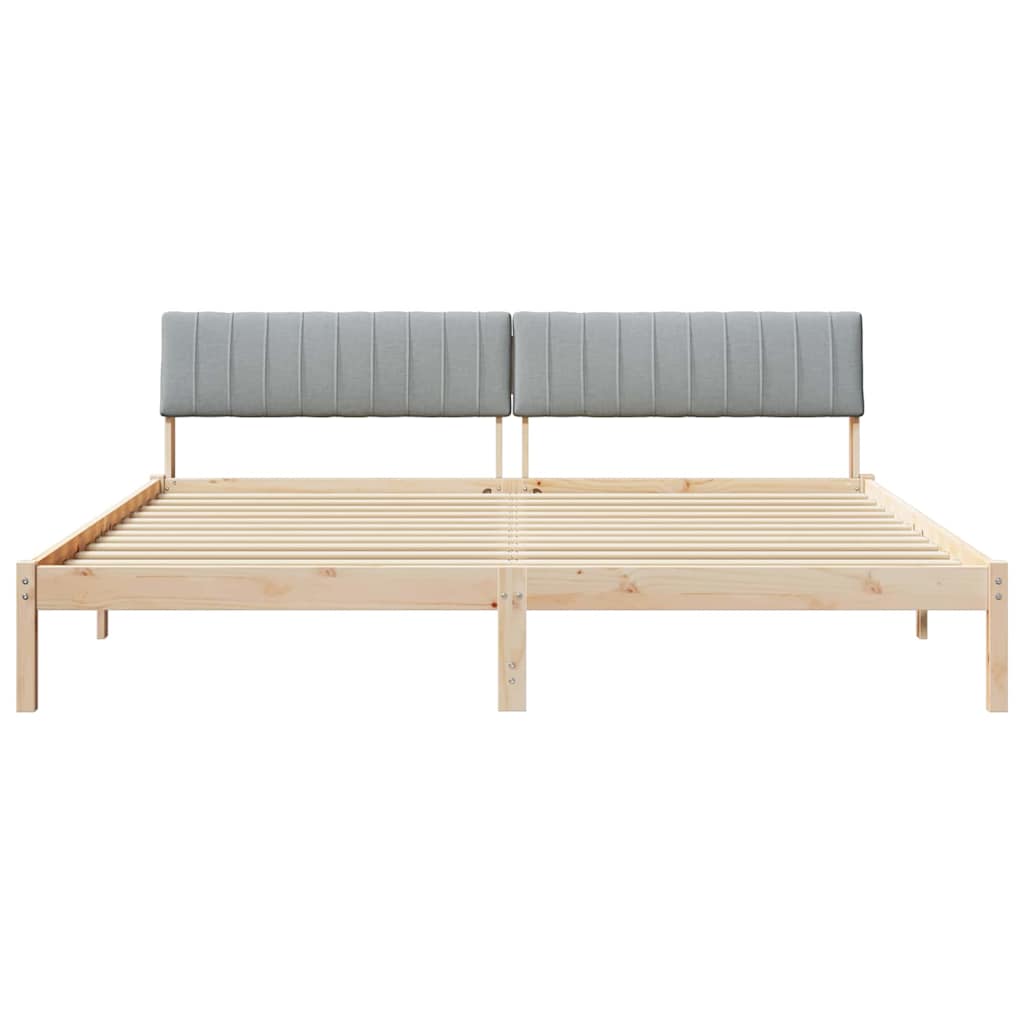 Cadre de lit avec tête de lit Marron et gris clair 200 x 200 cm - XIOS