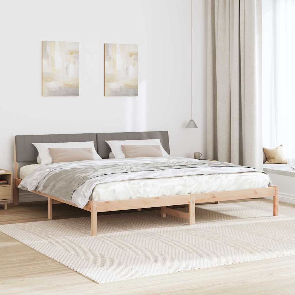 Cadre de lit Marron et taupe 200 x 200 cm Bois massif en pin - XIOS