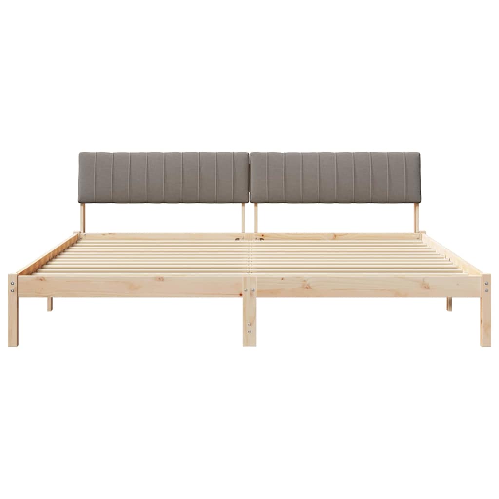 Cadre de lit Marron et taupe 200 x 200 cm Bois massif en pin - XIOS