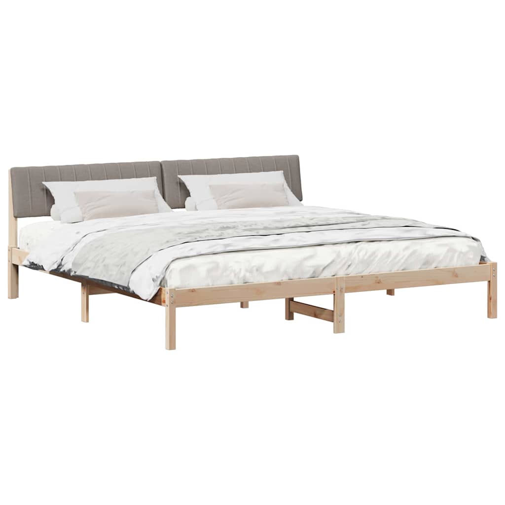 Cadre de lit Marron et taupe 200 x 200 cm Bois massif en pin - XIOS