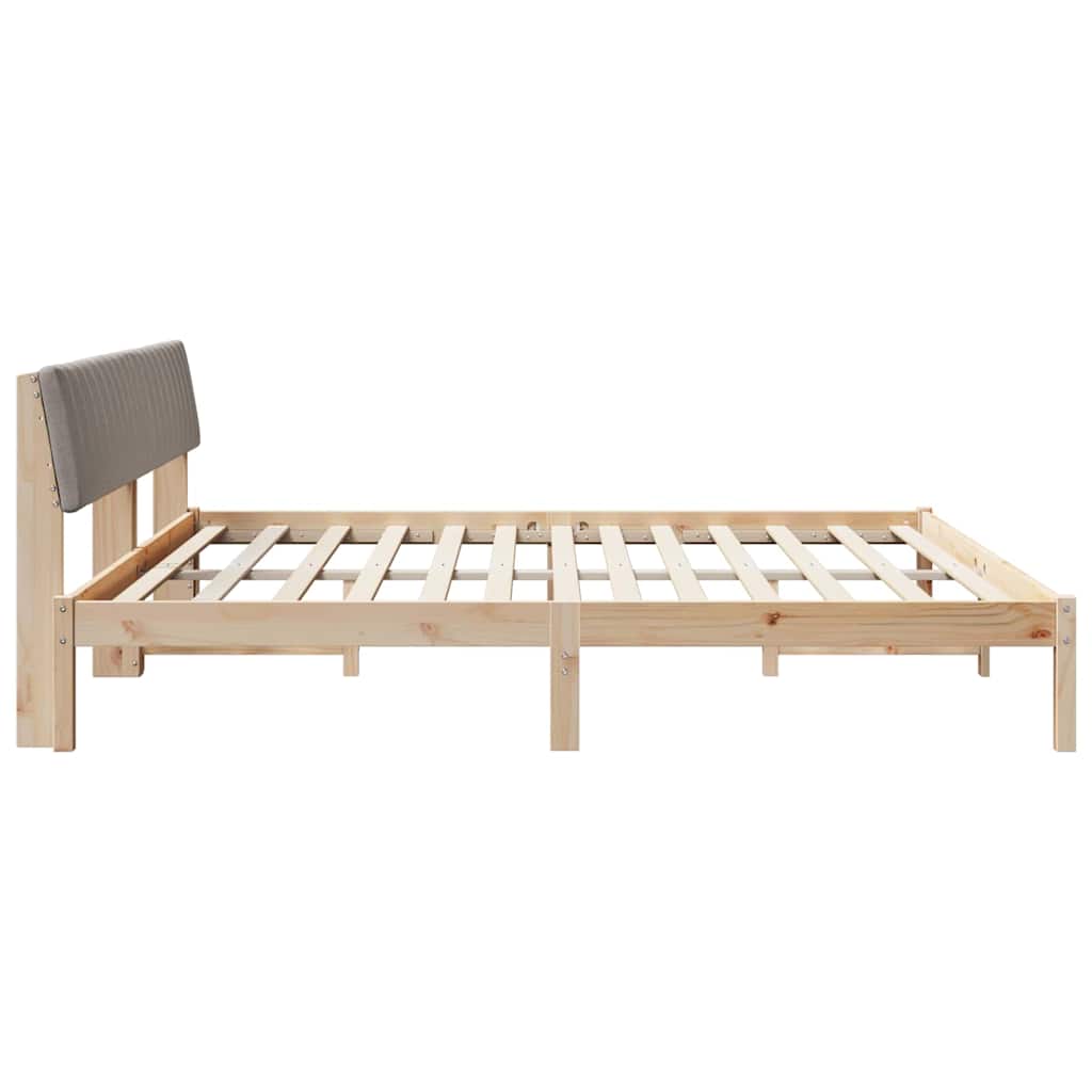 Cadre de lit Marron et taupe 200 x 200 cm Bois massif en pin - XIOS