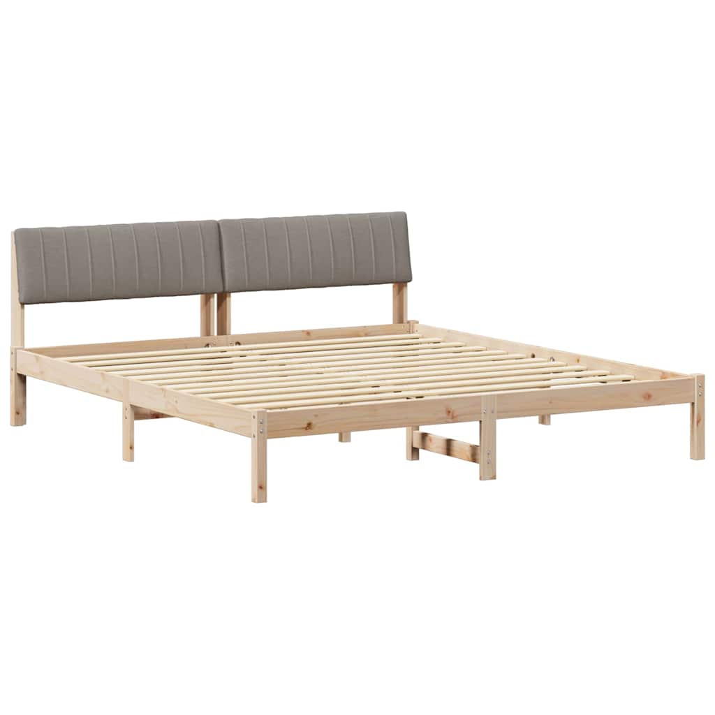 Cadre de lit Marron et taupe 180 x 200 cm Bois massif en pin - XIOS