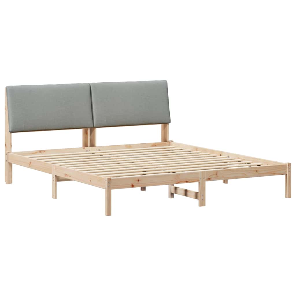 Cadre de lit avec tête de lit Marron et gris clair 200 x 200 cm - XIOS