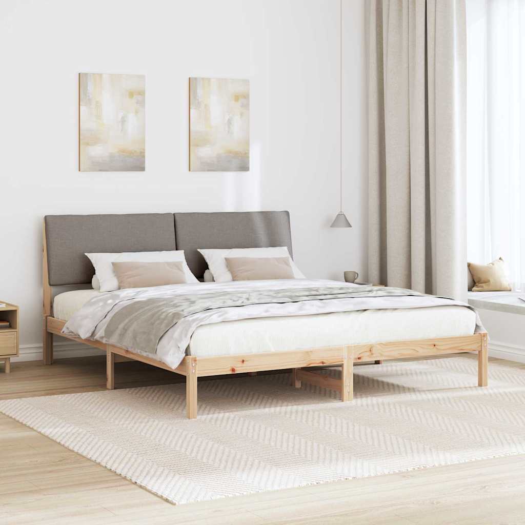 Cadre de lit Marron et taupe 200 x 200 cm Bois massif en pin - XIOS