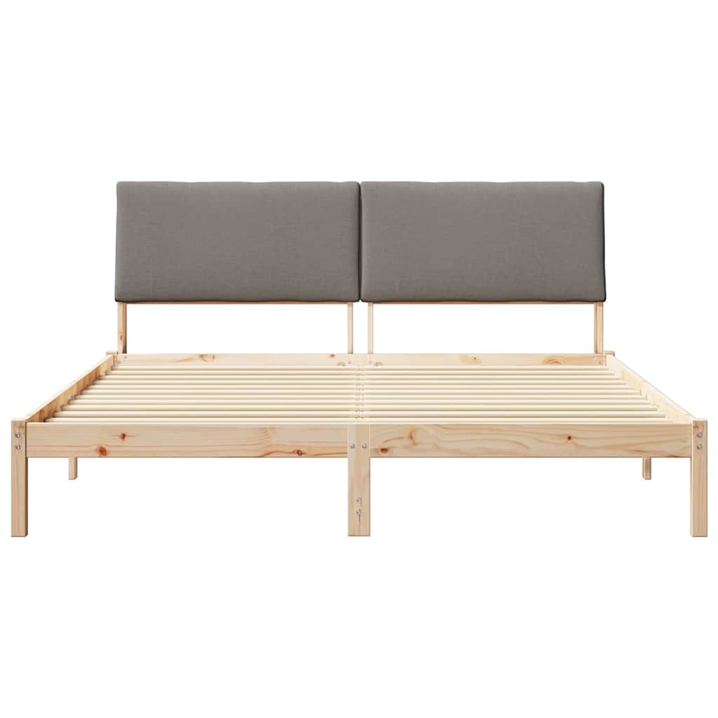 Cadre de lit Marron et taupe 200 x 200 cm Bois massif en pin - XIOS
