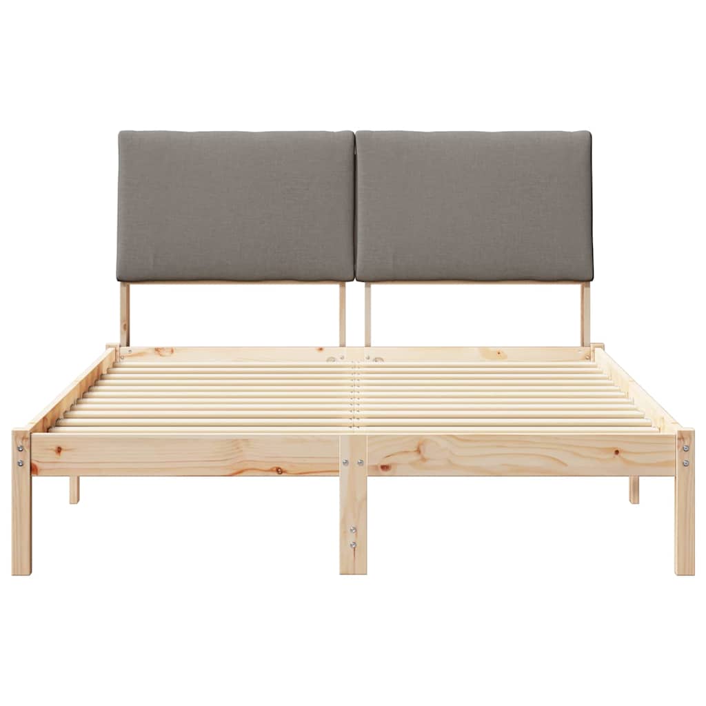 Cadre de lit Marron et taupe 160 x 200 cm Bois massif en pin - XIOS