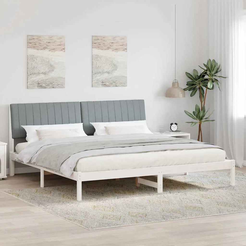 Cadre de lit avec tête de lit Blanc 200 x 200 cm Pin massif - XIOS