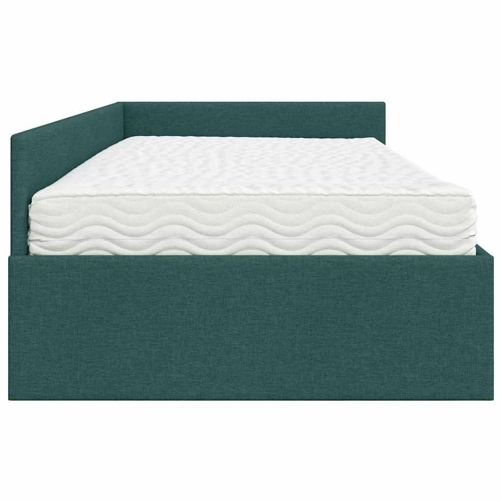 Cadre de lit d'angle avec matelas Autre 2 pcs Vert tissu - XIOS