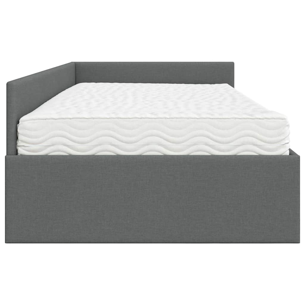Cadre de lit d'angle avec matelas Autre 2 pcs Gris tissu - XIOS