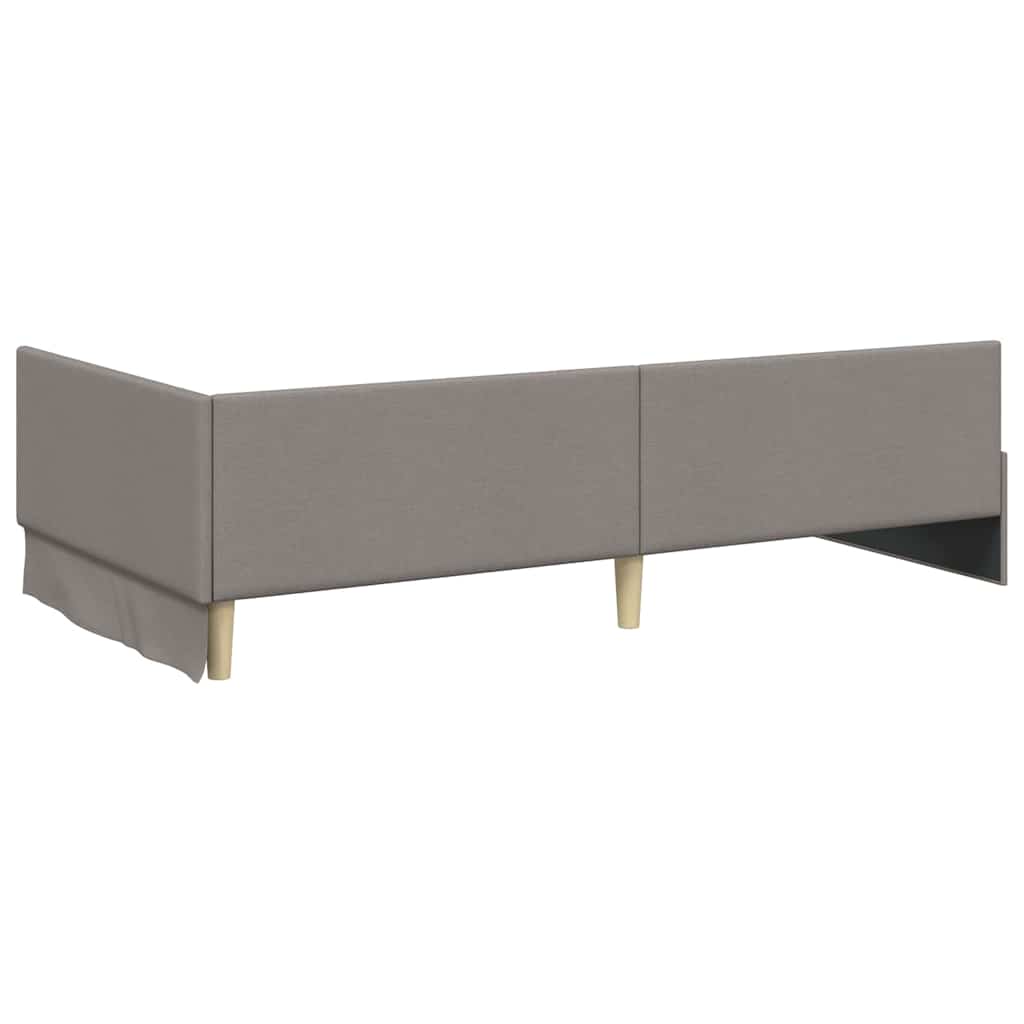 Cadre de lit d'angle avec matelas Autre 2 pcs Taupe tissu - XIOS