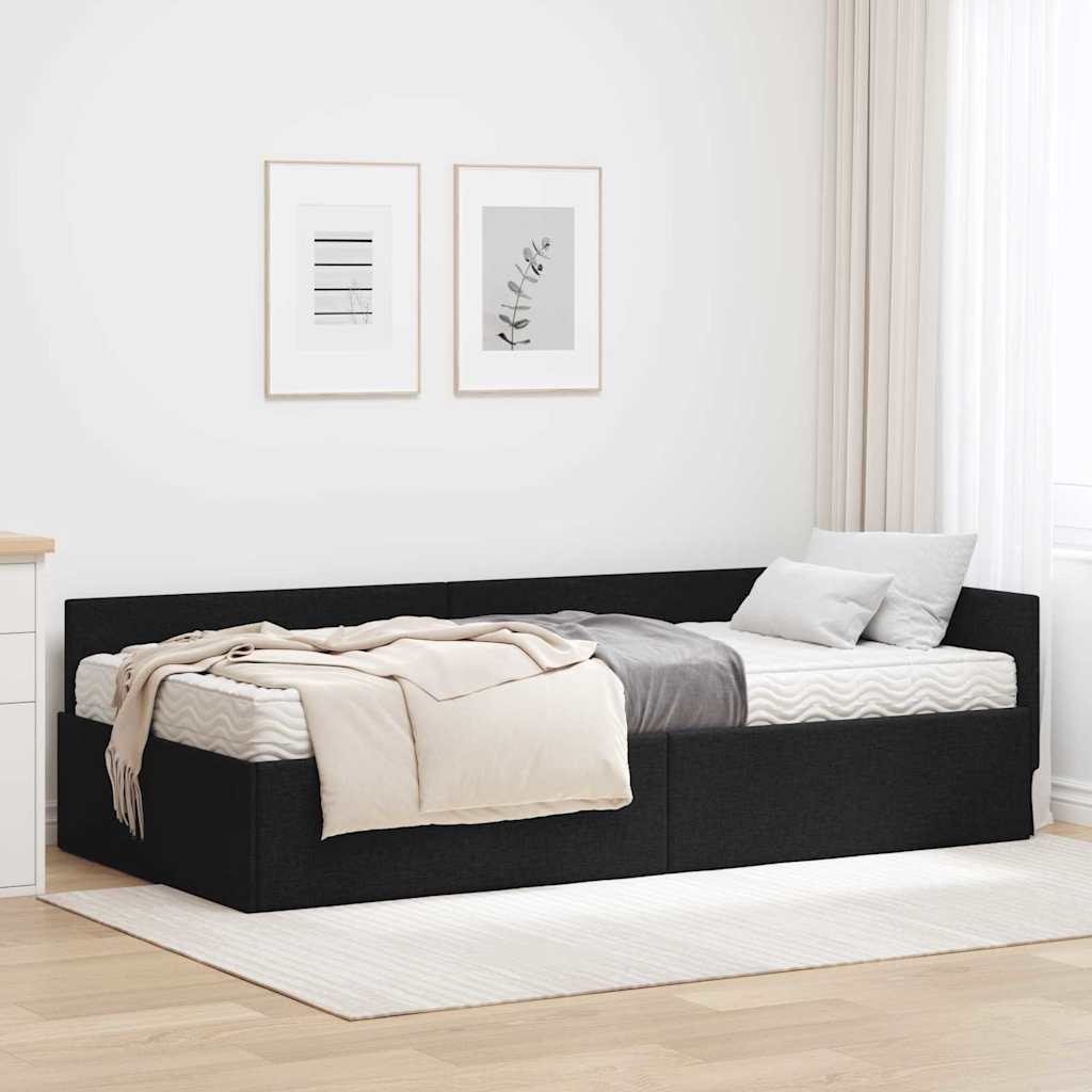 Cadre de lit d'angle avec matelas Autre 2 pcs Vert tissu - XIOS