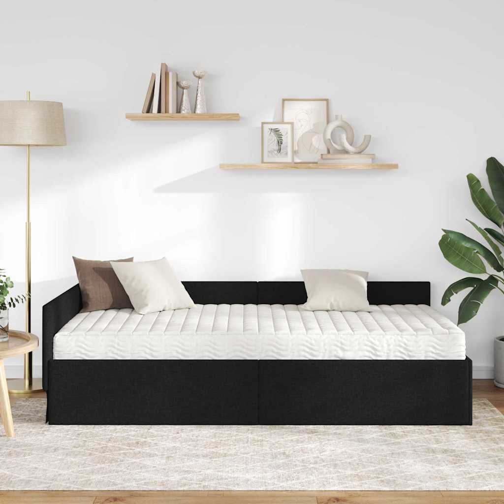 Cadre de lit d'angle avec matelas Autre 2 pcs Vert tissu - XIOS