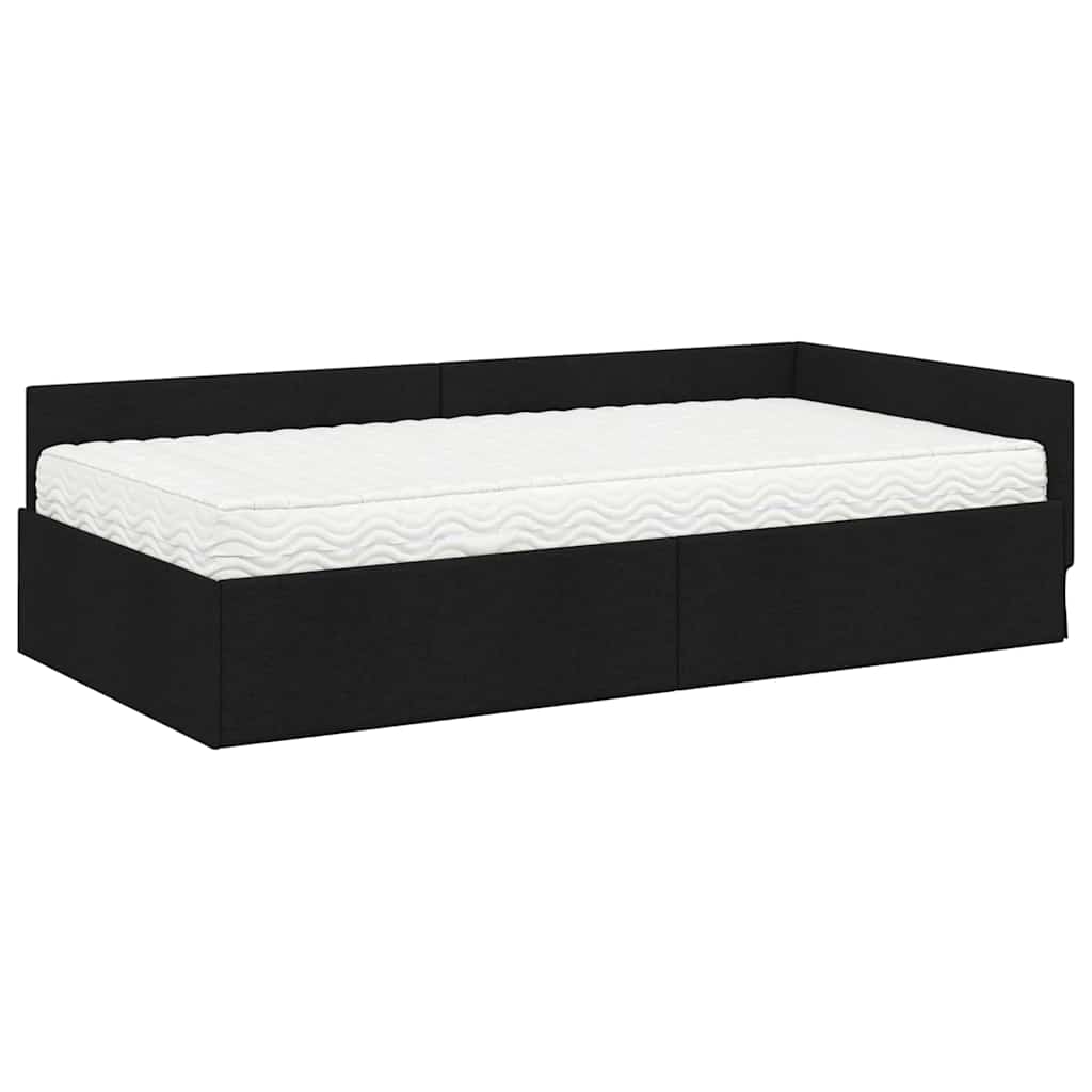 Cadre de lit d'angle avec matelas Autre 2 pcs Vert tissu - XIOS