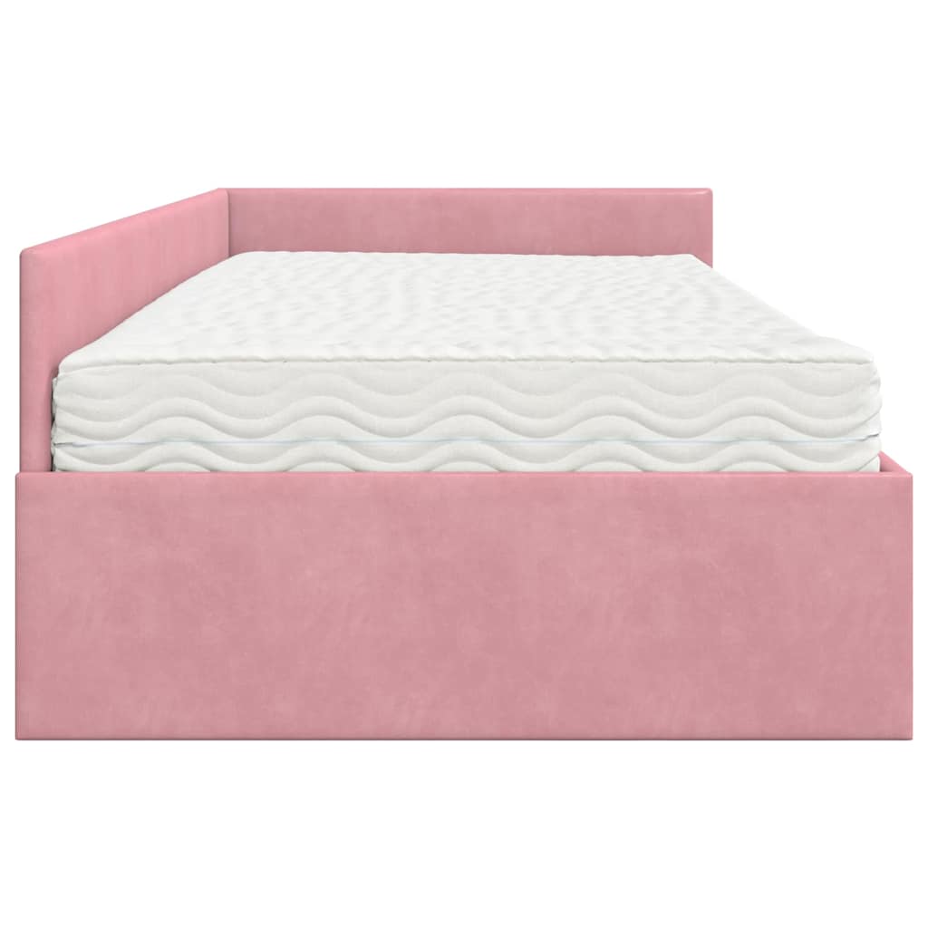 Cadre de lit d'angle avec matelas Autre 2 pcs Gris Velours - XIOS