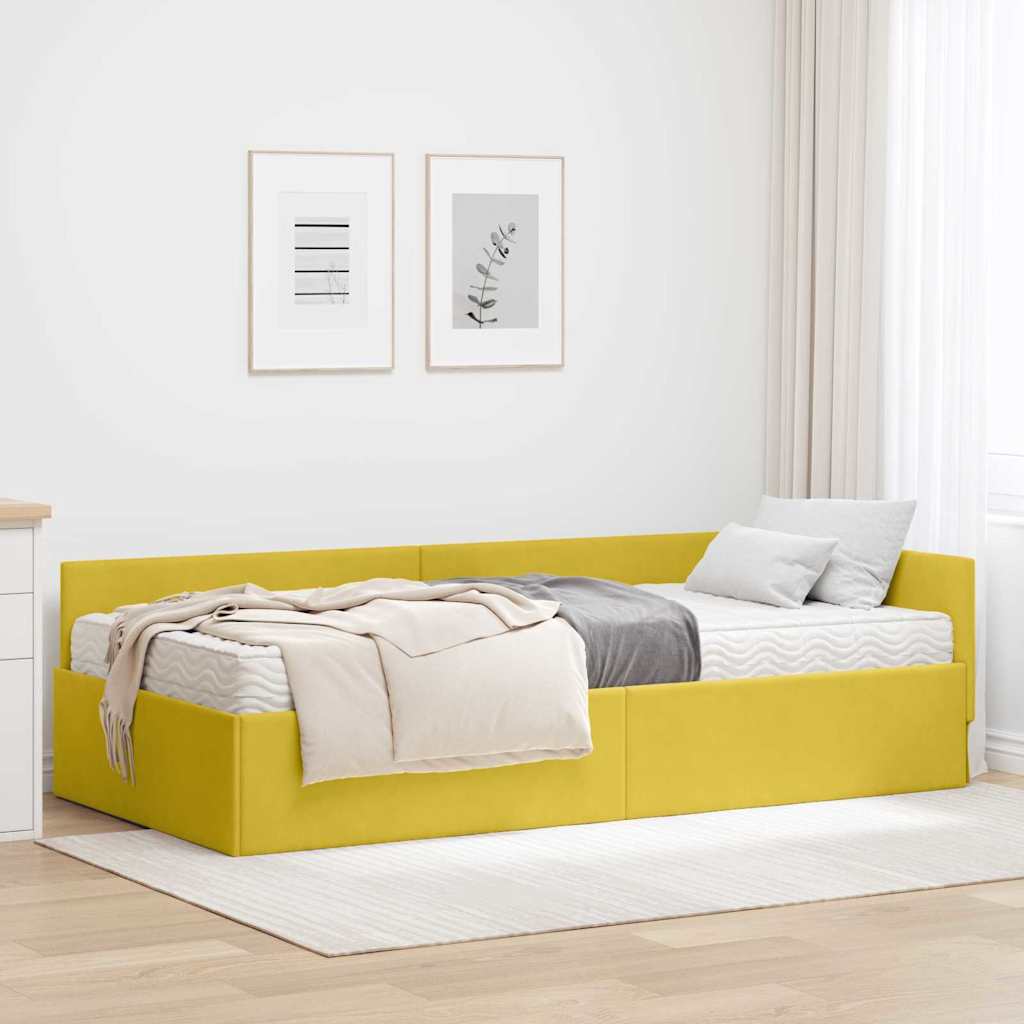 Cadre de lit d'angle avec matelas Autre 2 pcs Vert Velours - XIOS