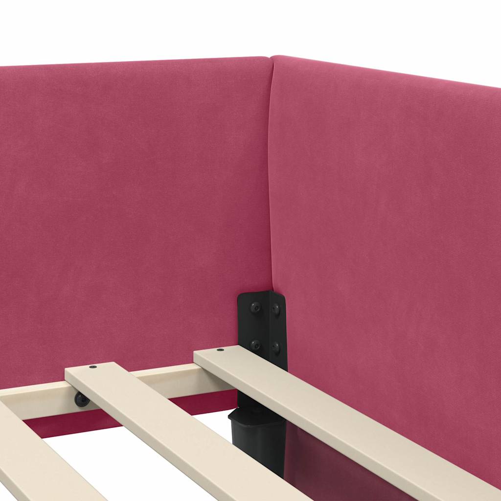 Cadre de lit d'angle avec matelas Autre 2 pc Vert Velours