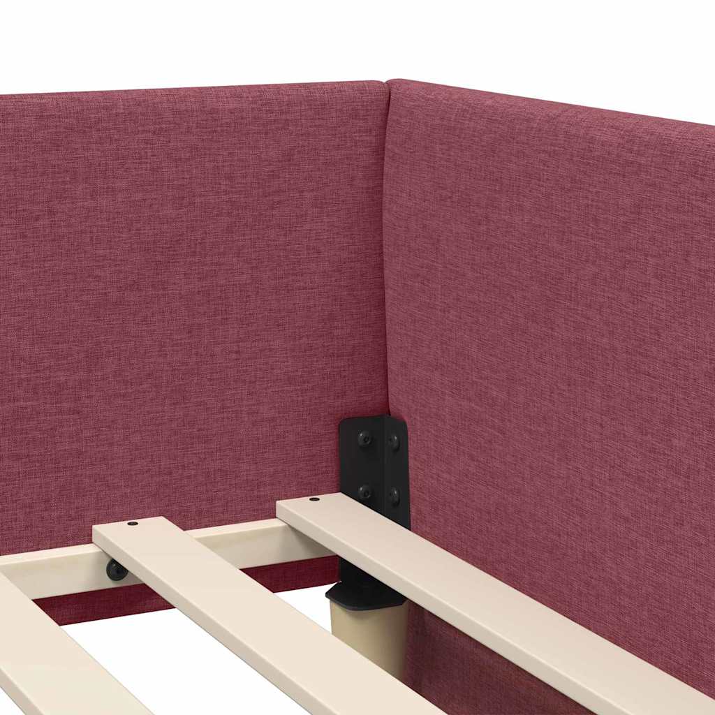 Cadre de lit d'angle avec matelas avec matelas 2 pcs Gris tissu - XIOS