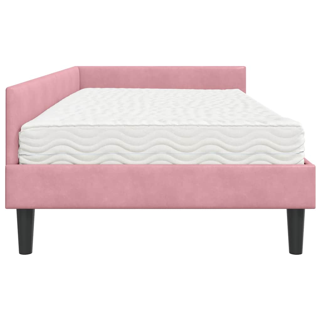 Cadre de lit d'angle avec matelas Autre 2 pcs Gris Velours - XIOS