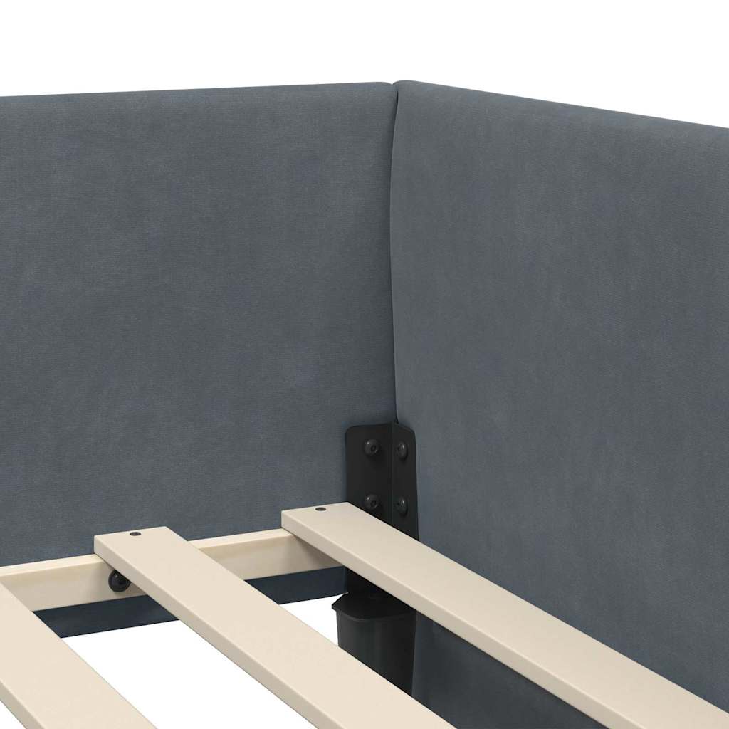 Cadre de lit d'angle avec matelas Autre 2 pcs Gris Velours - XIOS