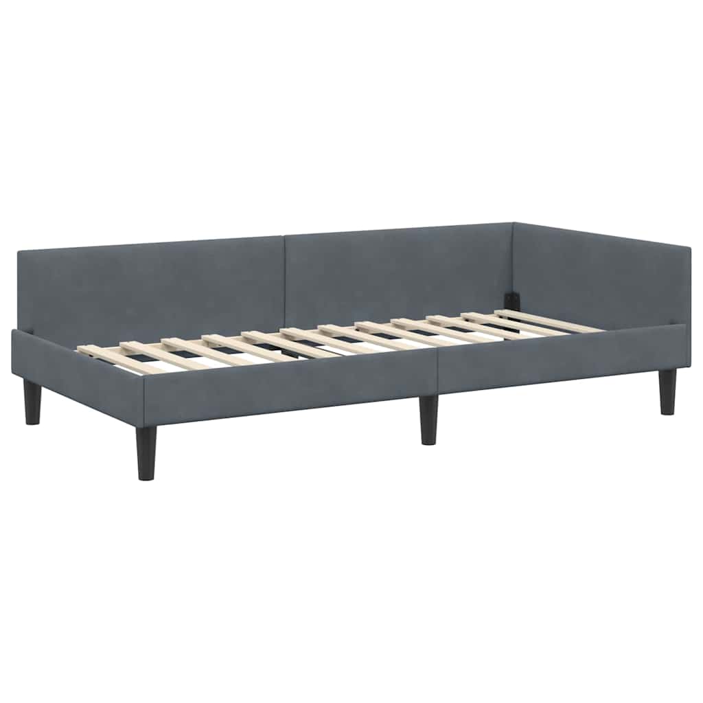 Cadre de lit d'angle avec matelas Autre 2 pcs Gris Velours - XIOS