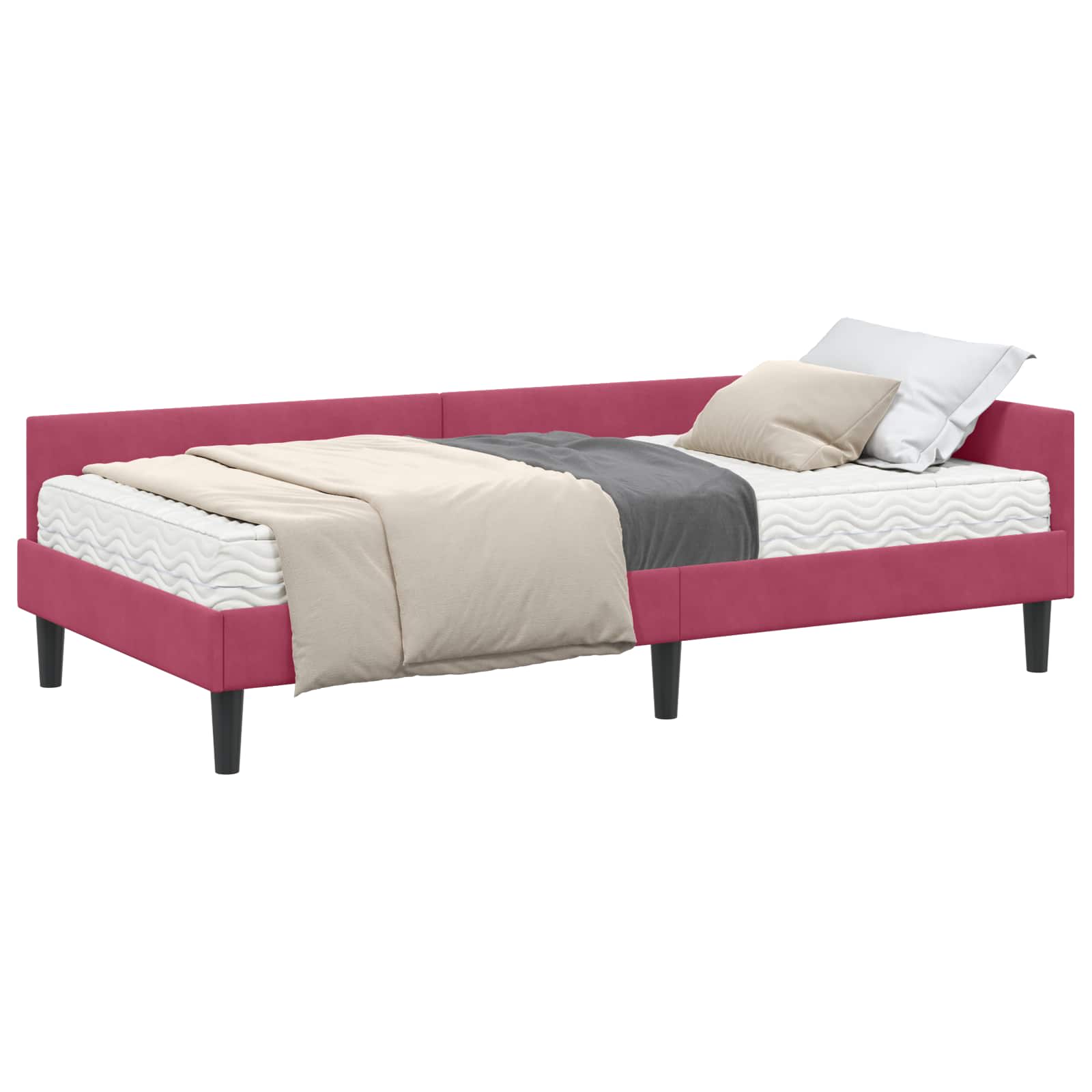 Cadre de lit d'angle avec matelas Autre 2 pcs Vert Velours - XIOS